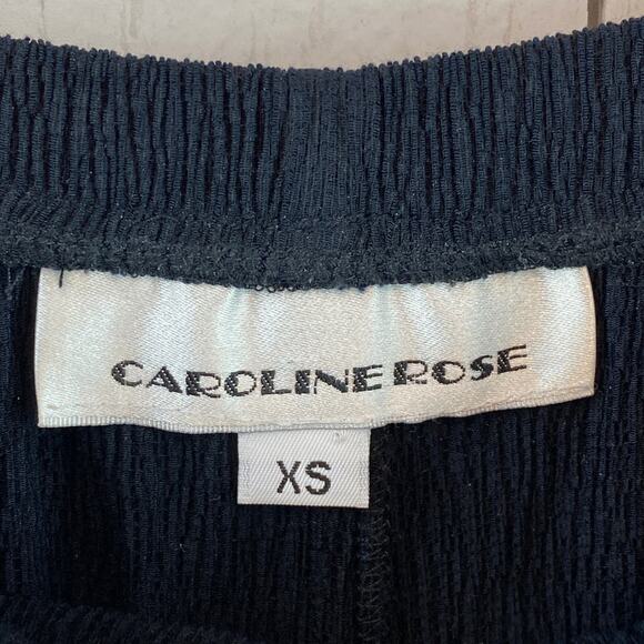 VTG Caroline Rose Black Crinkled Lightweight Straight Leg Pants Size X-Small - Picture 4 of 9